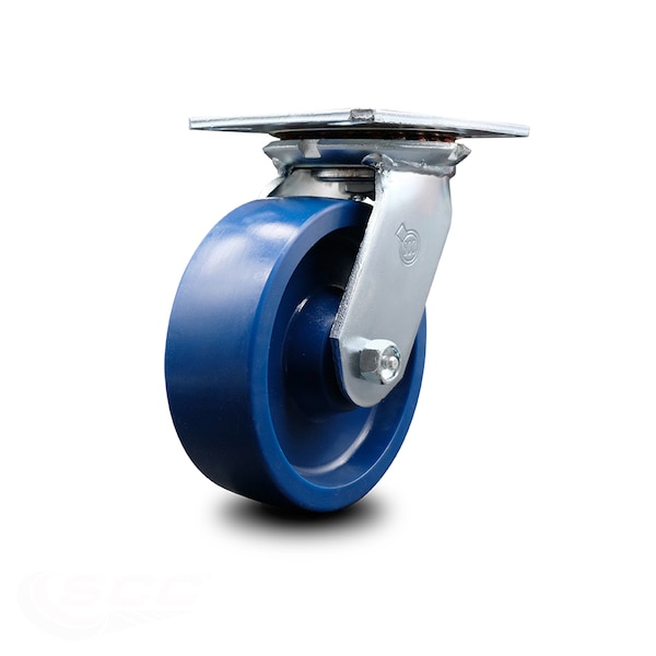 6 Inch Heavy Duty Top Plate Solid Poly Swivel Caster with Roller Bearing SCC